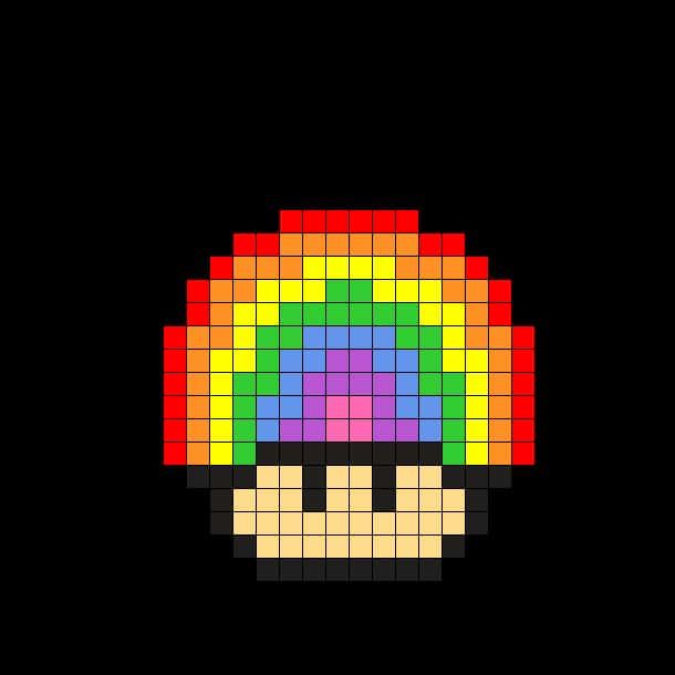 Coloriage Champignon arc-en-ciel à imprimer et colorier