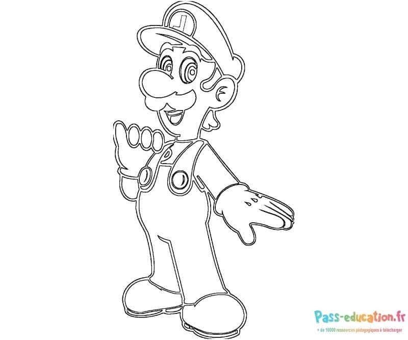 Coloriage Luigi accueille avec joie à imprimer et colorier