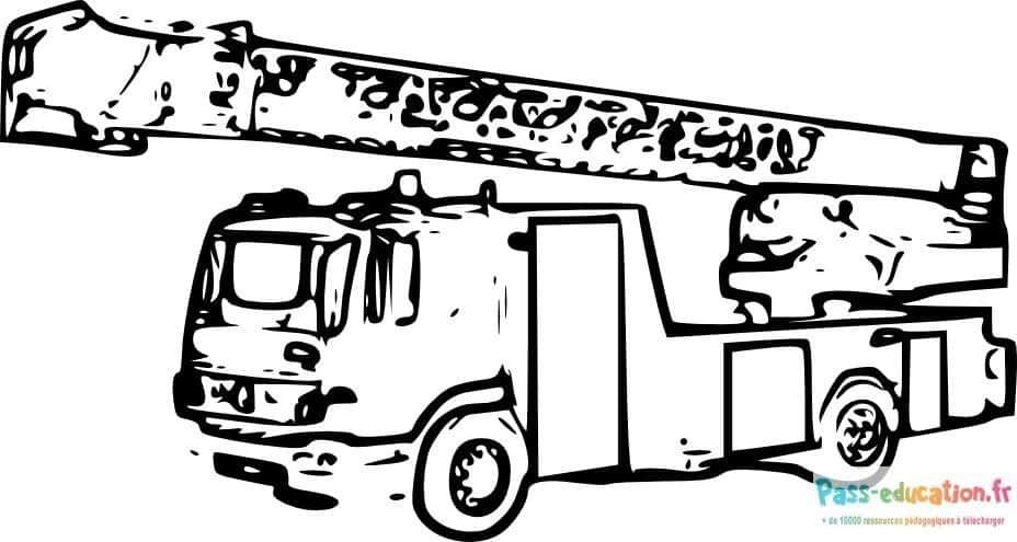 Coloriage Camion de pompier à imprimer et colorier