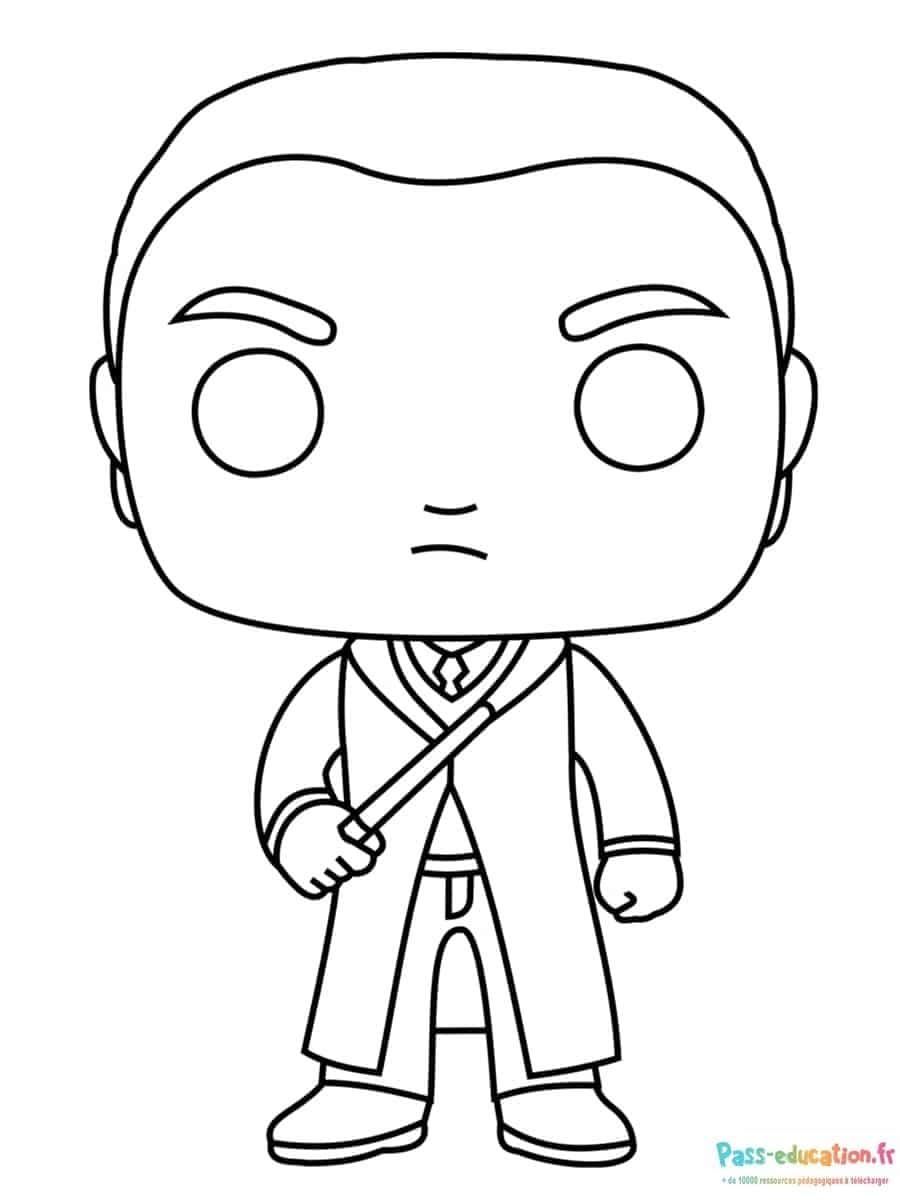 Coloriage Hermione avec baguette à imprimer et colorier