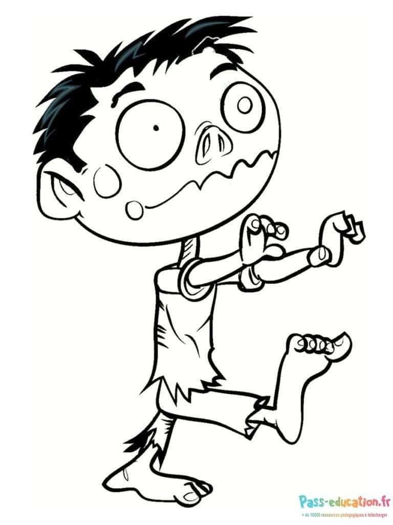 Coloriage Zombie rigolo à imprimer et colorier
