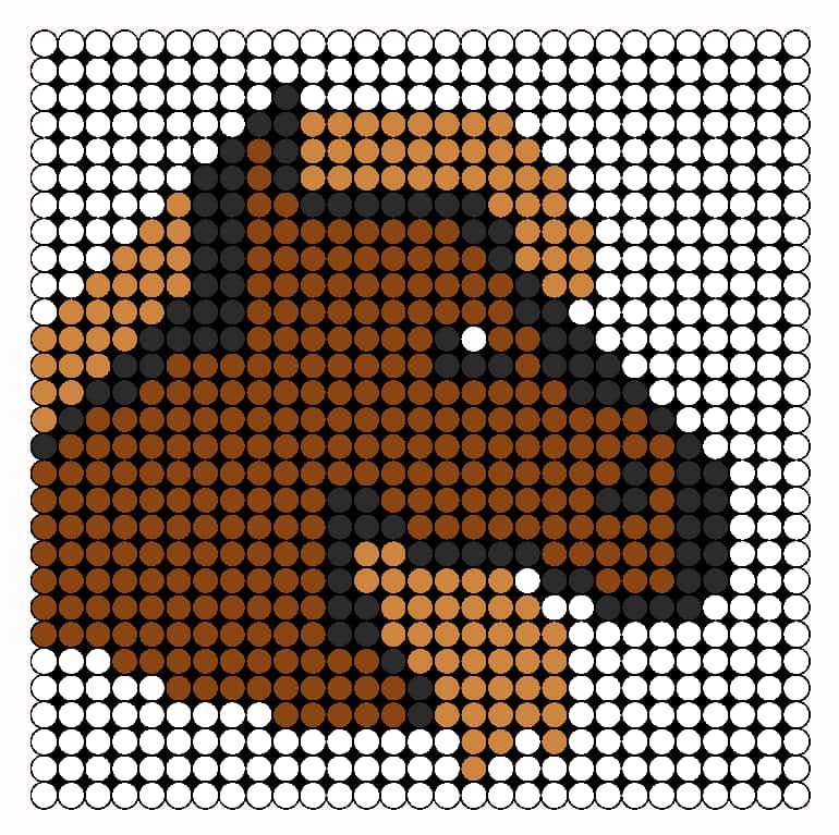 Coloriage Cheval pixel à imprimer et colorier
