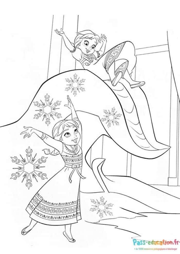 Coloriage Anna s'amuse à imprimer et colorier