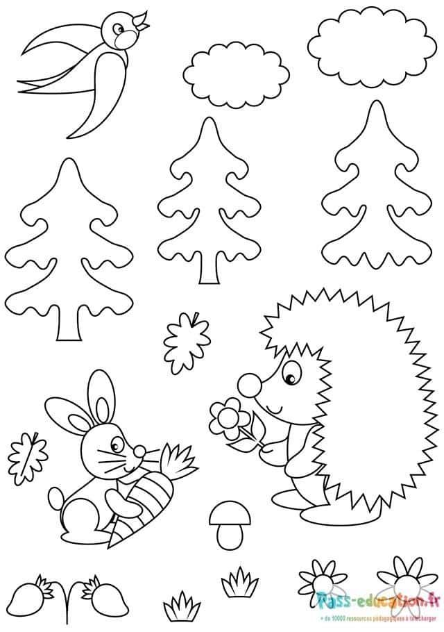 Coloriage Amis de la forêt à imprimer et colorier