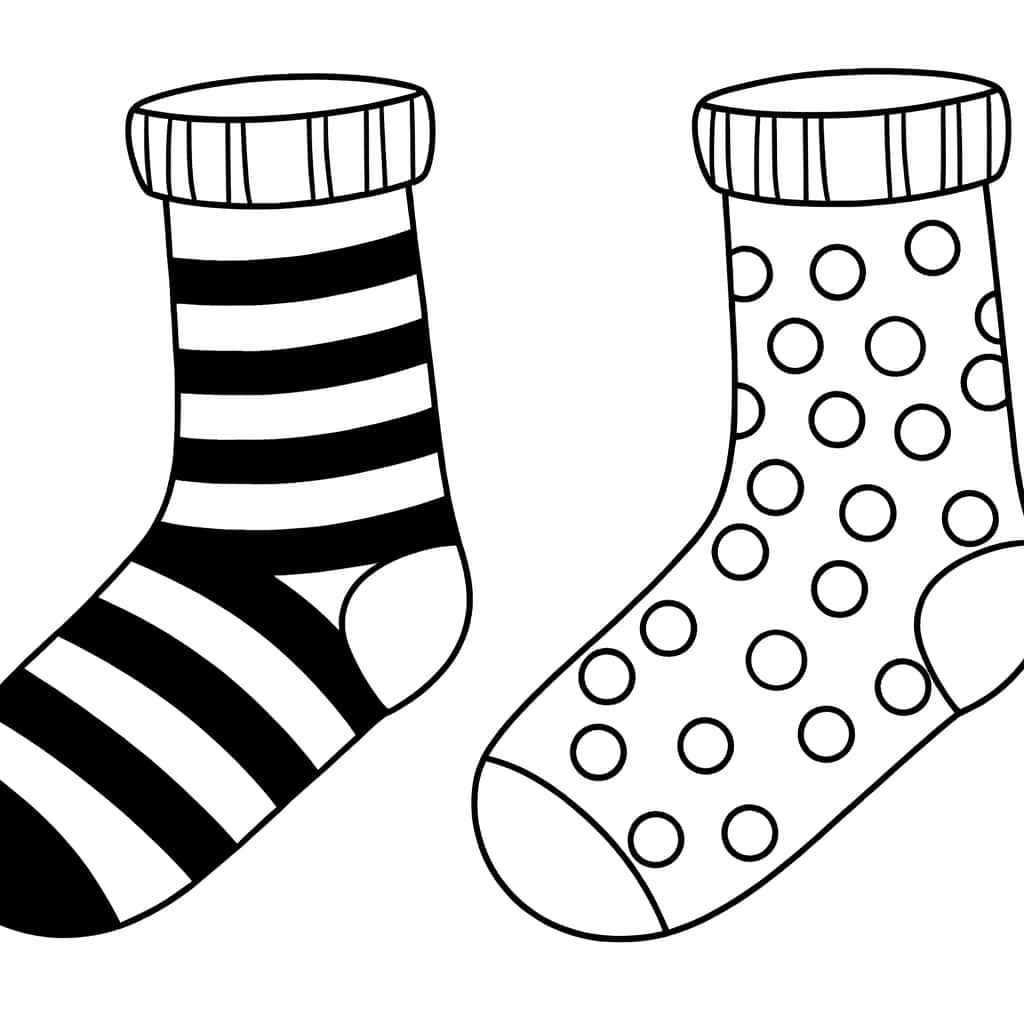 Coloriage Chaussettes à motifs à imprimer et colorier