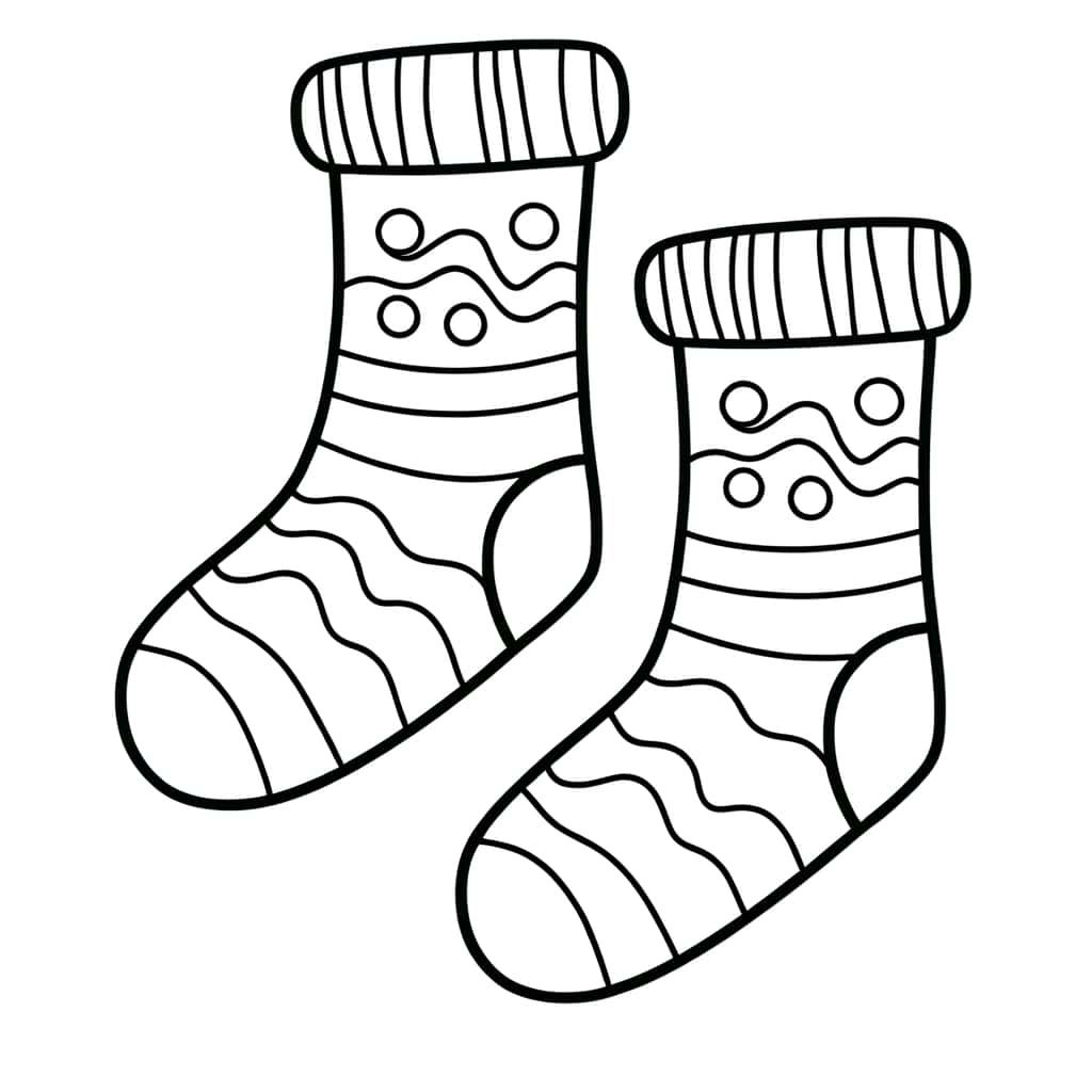 Coloriage Chaussettes de Noël à imprimer et colorier