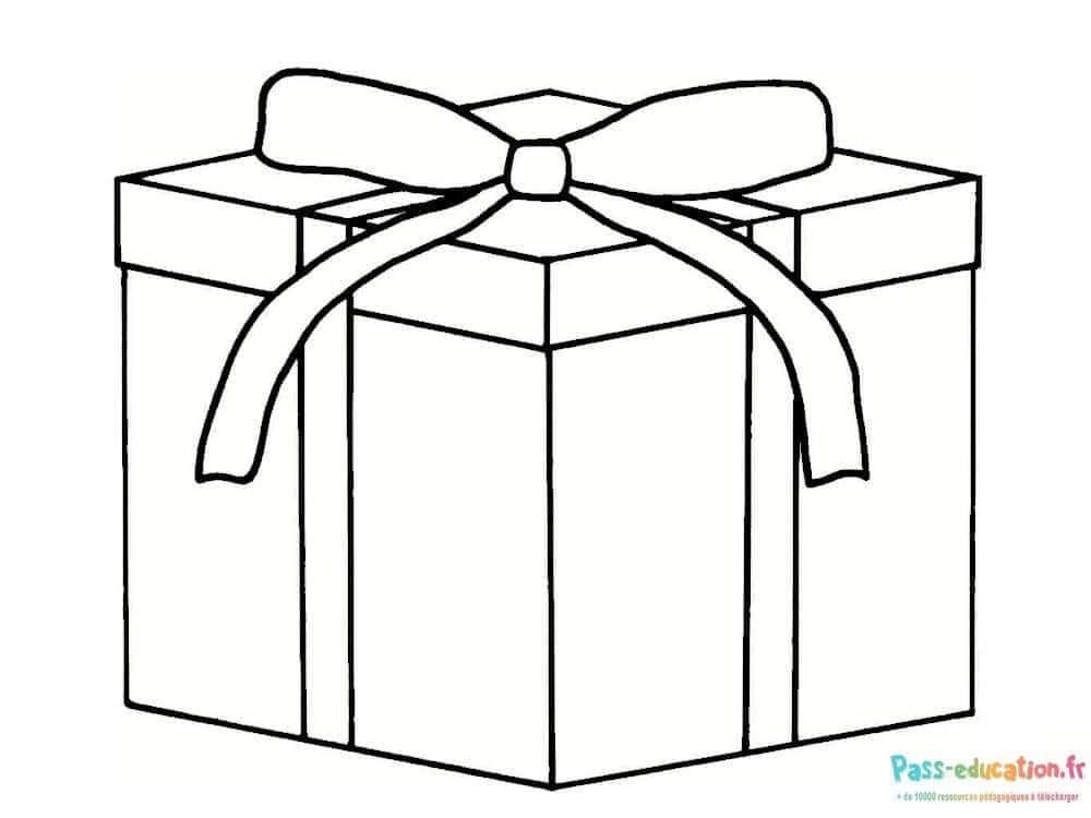 Coloriage Boîte cadeau surprise à imprimer et colorier