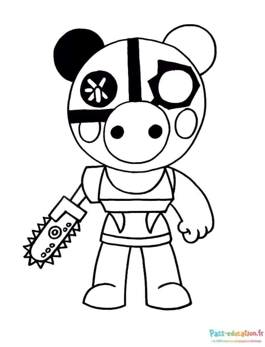 Coloriage Roblox guerrier panda à imprimer et colorier