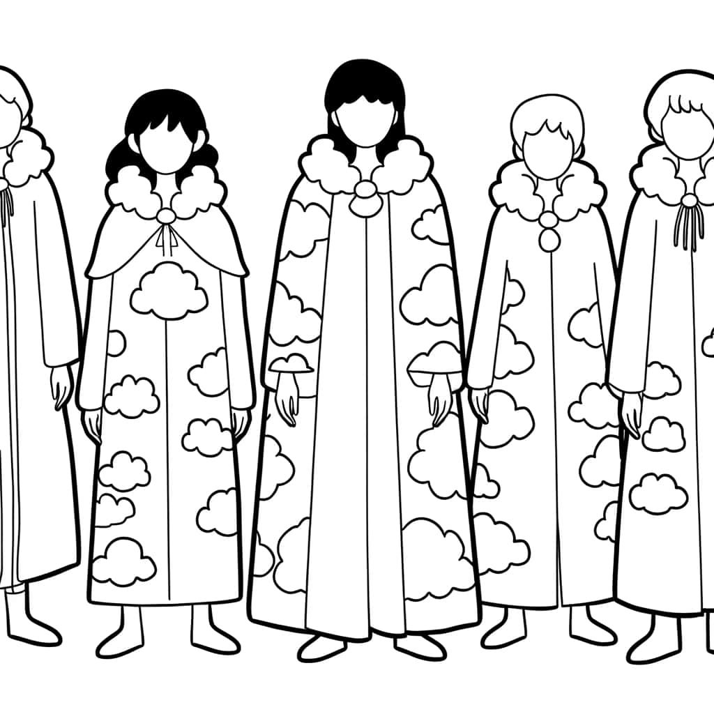 Coloriage Akatsuki en cape à imprimer et colorier