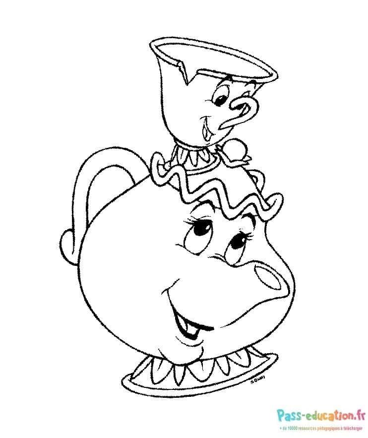 Coloriage Mrs. Samovar et Zip à imprimer et colorier