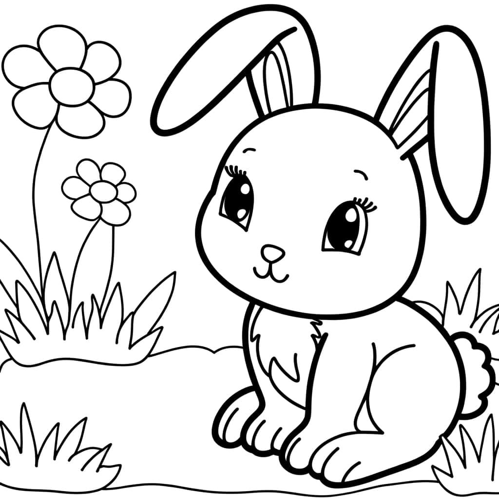 Coloriage Bébé Lapin à imprimer et colorier