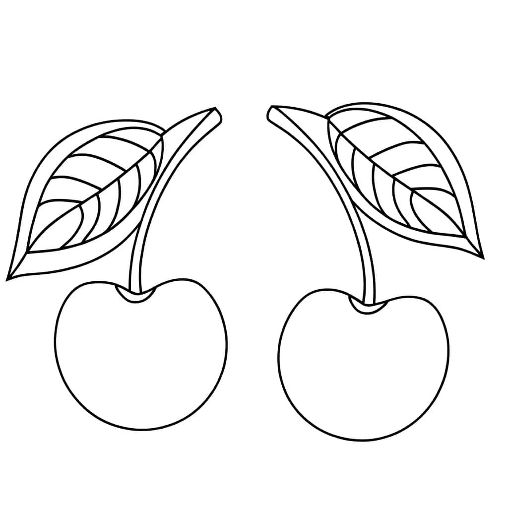 Coloriage Cerises jumelles à imprimer et colorier