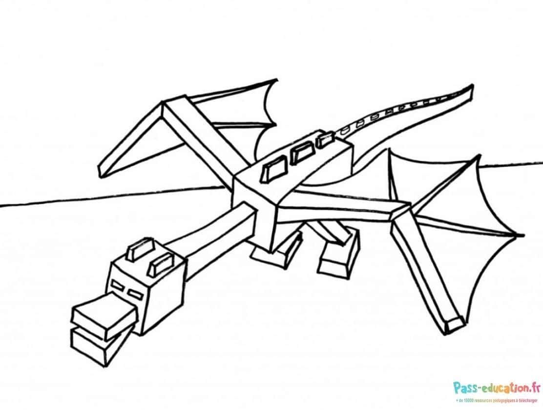 Coloriage Dragon de Minecraft à imprimer et colorier