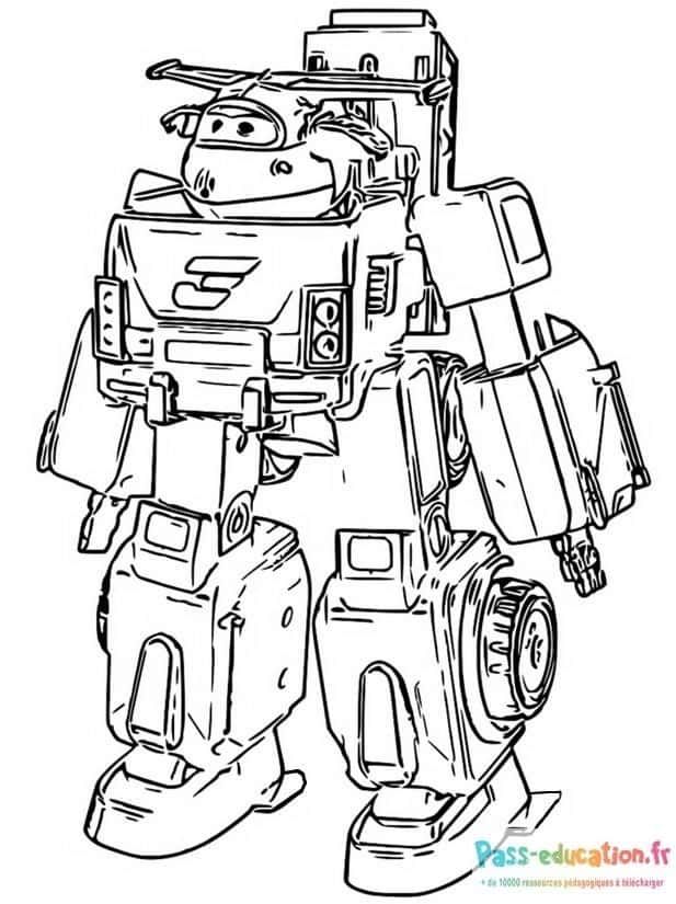 Coloriage Super Wings Donnie à imprimer et colorier