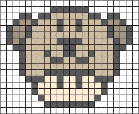Coloriage Champignon pixelisé à imprimer et colorier