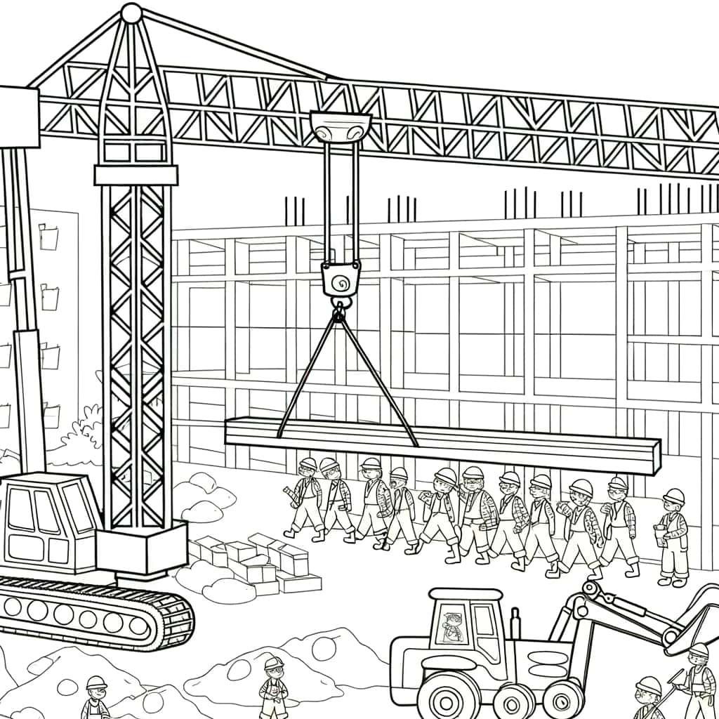 Coloriage Chantier de construction à imprimer et colorier