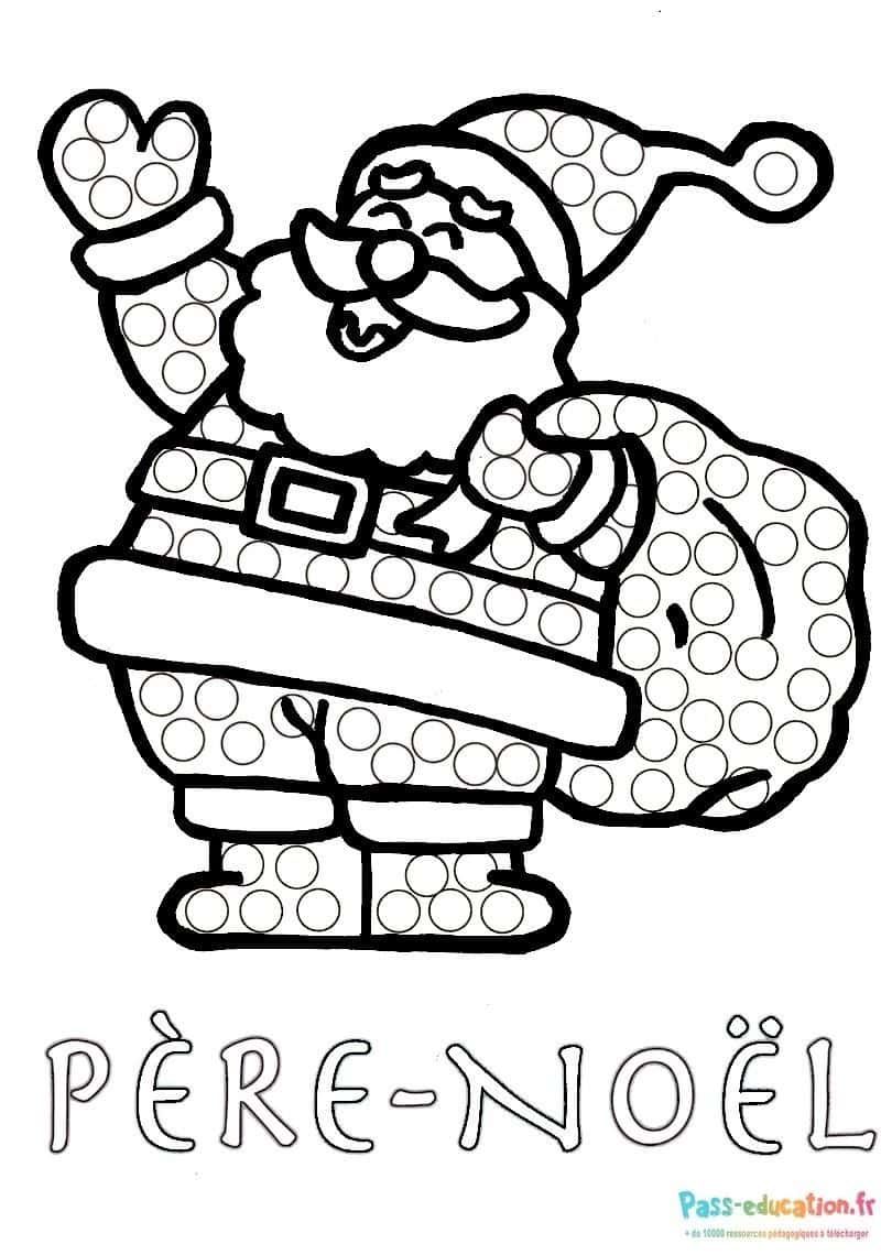 Coloriage Père Noël saluant à imprimer et colorier