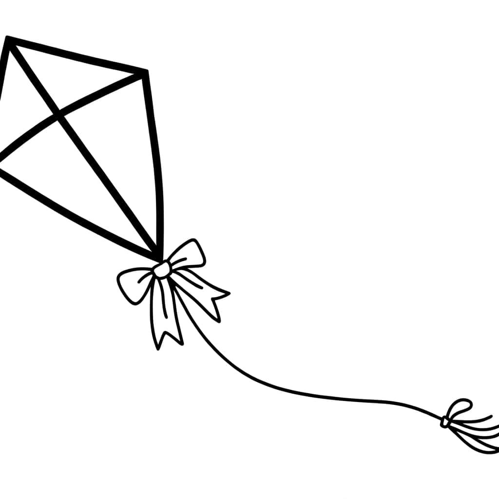 Coloriage Cerf-volant dans le ciel à imprimer et colorier