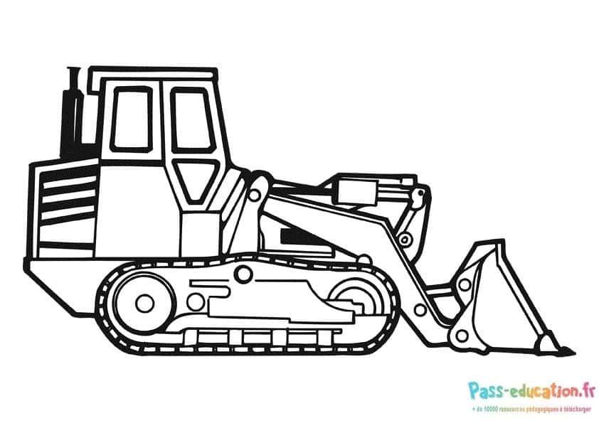 Coloriage Bulldozer à chenilles à imprimer et colorier