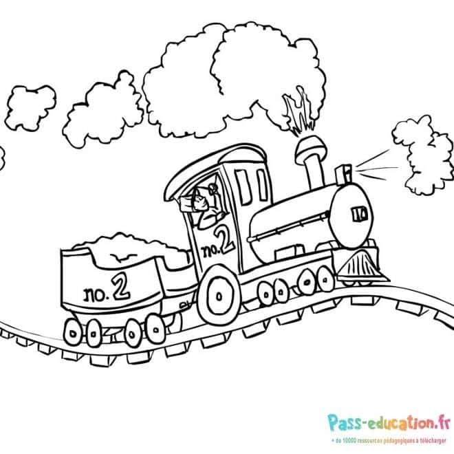 Coloriage Train à vapeur à imprimer et colorier