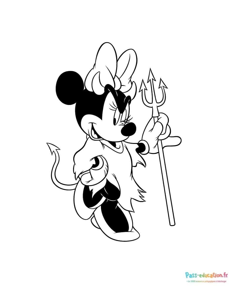 Coloriage Minnie guerrière à imprimer et colorier