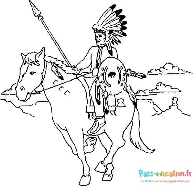 Coloriage Chevalier Indien à imprimer et colorier