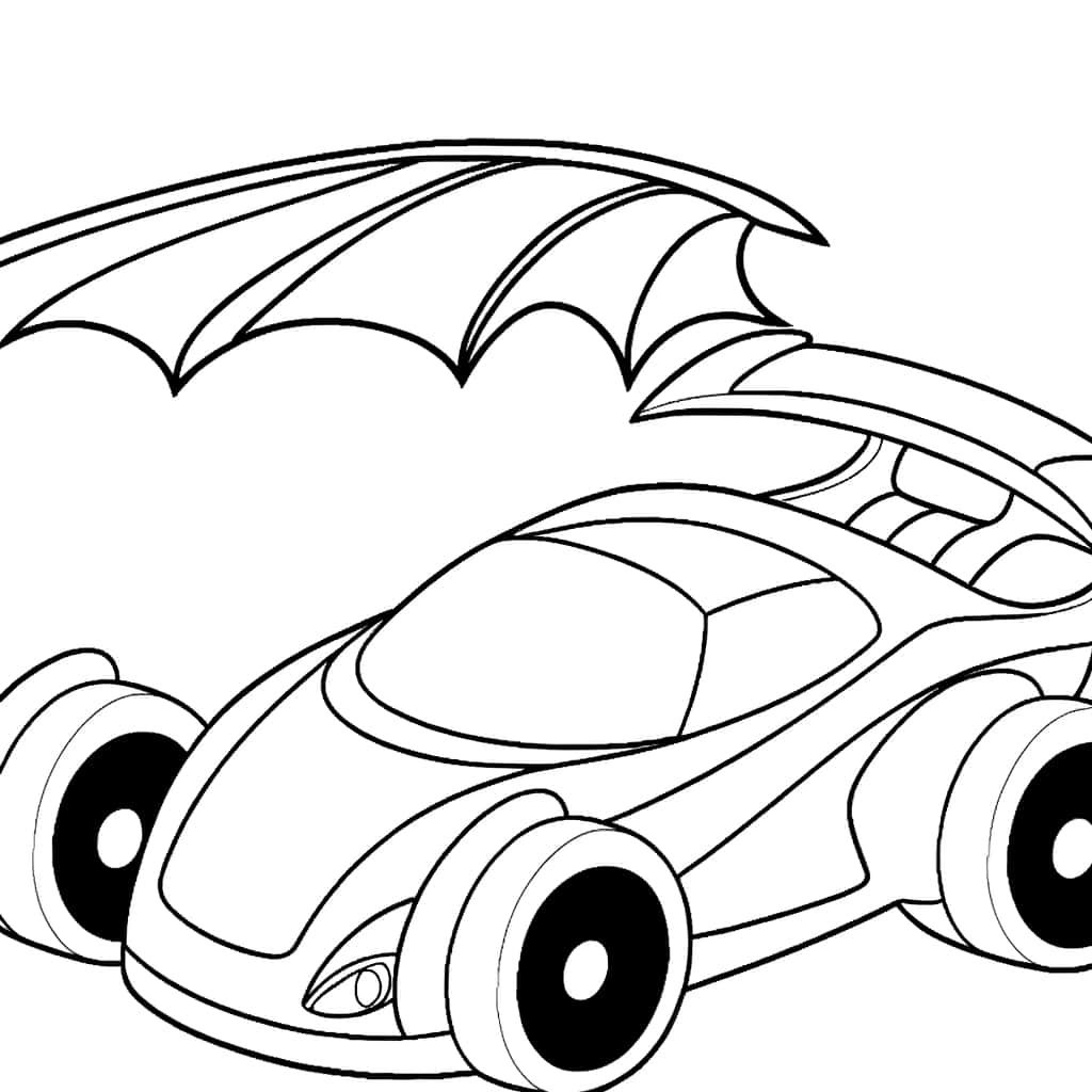 Coloriage Batmobile à imprimer et colorier