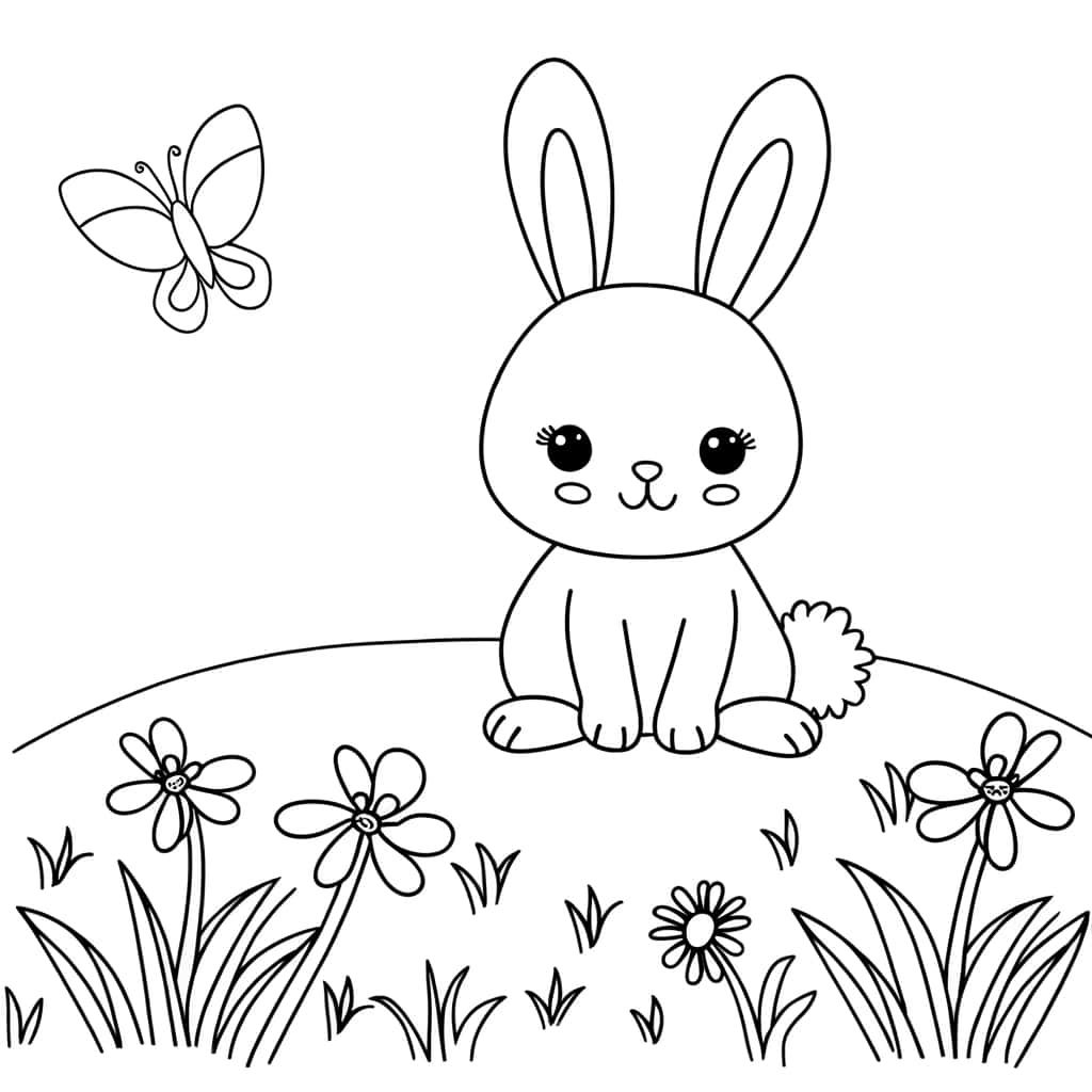 Coloriage Bébé Lapin à imprimer et colorier
