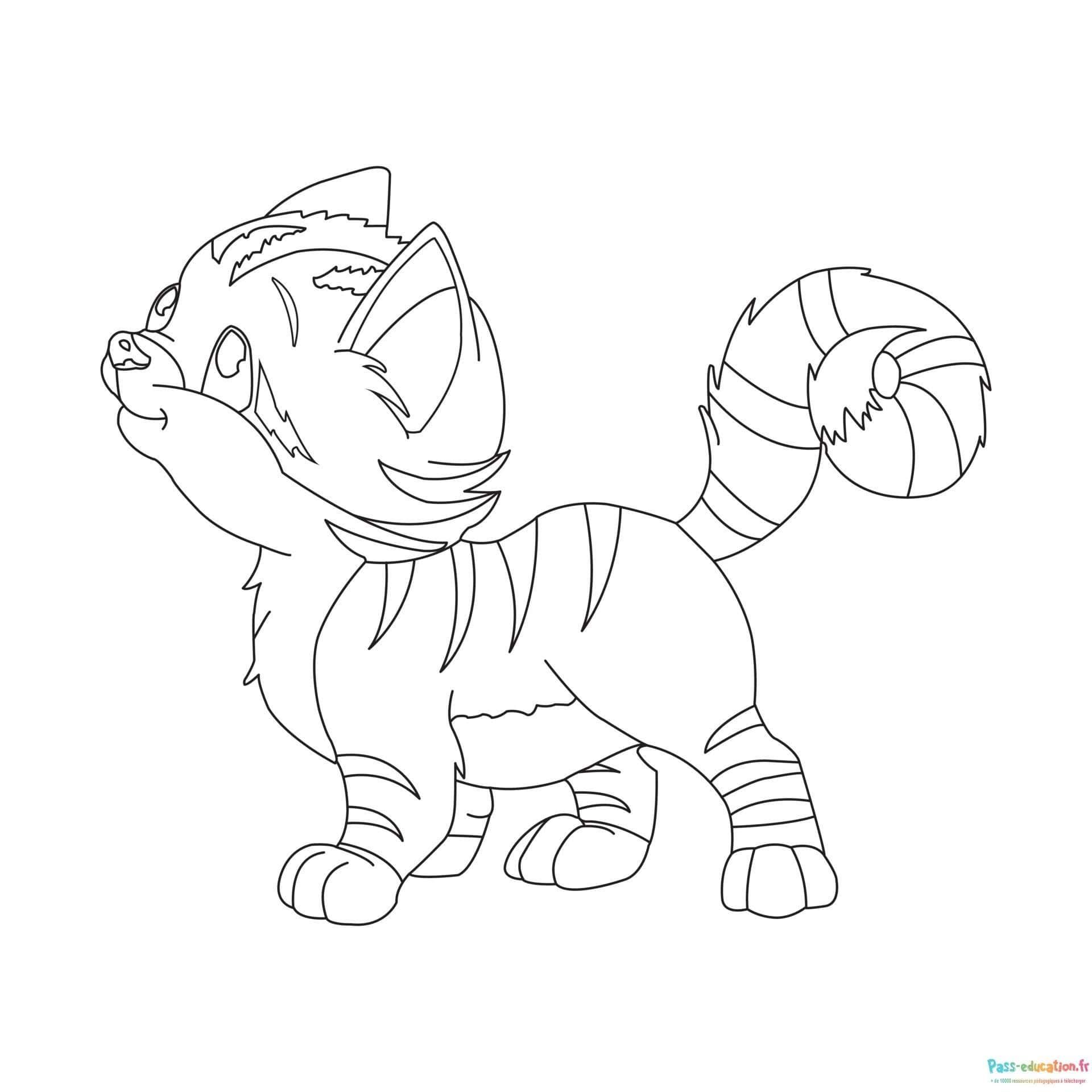 Coloriage Chaton espiègle à imprimer et colorier