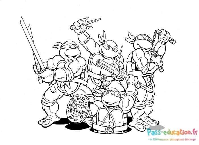Coloriage Tortues Ninja à imprimer et colorier