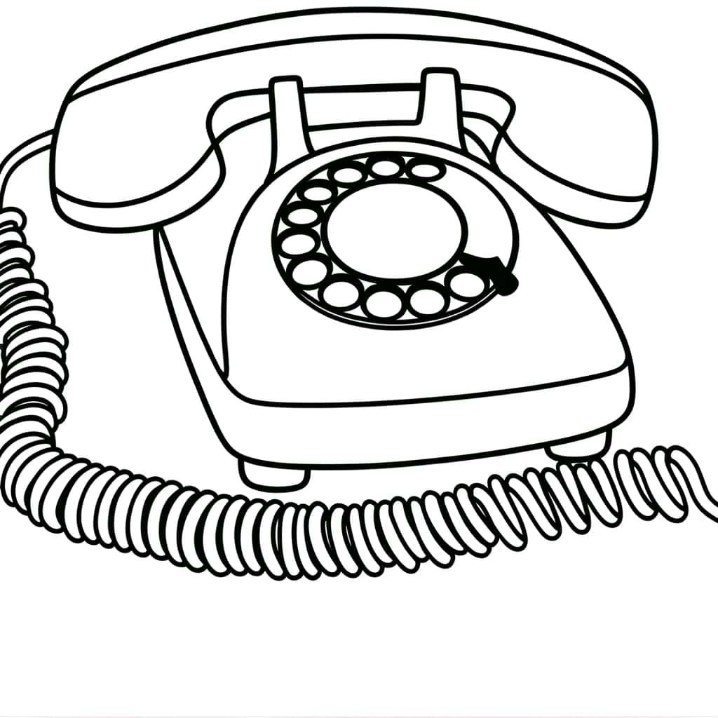 Coloriage Téléphone à cadran à imprimer et colorier