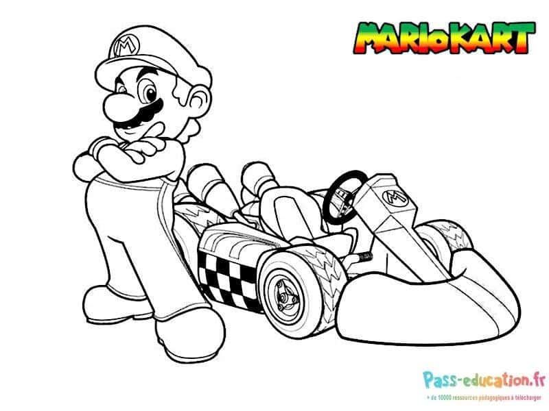 Coloriage Mario Kart à imprimer et colorier