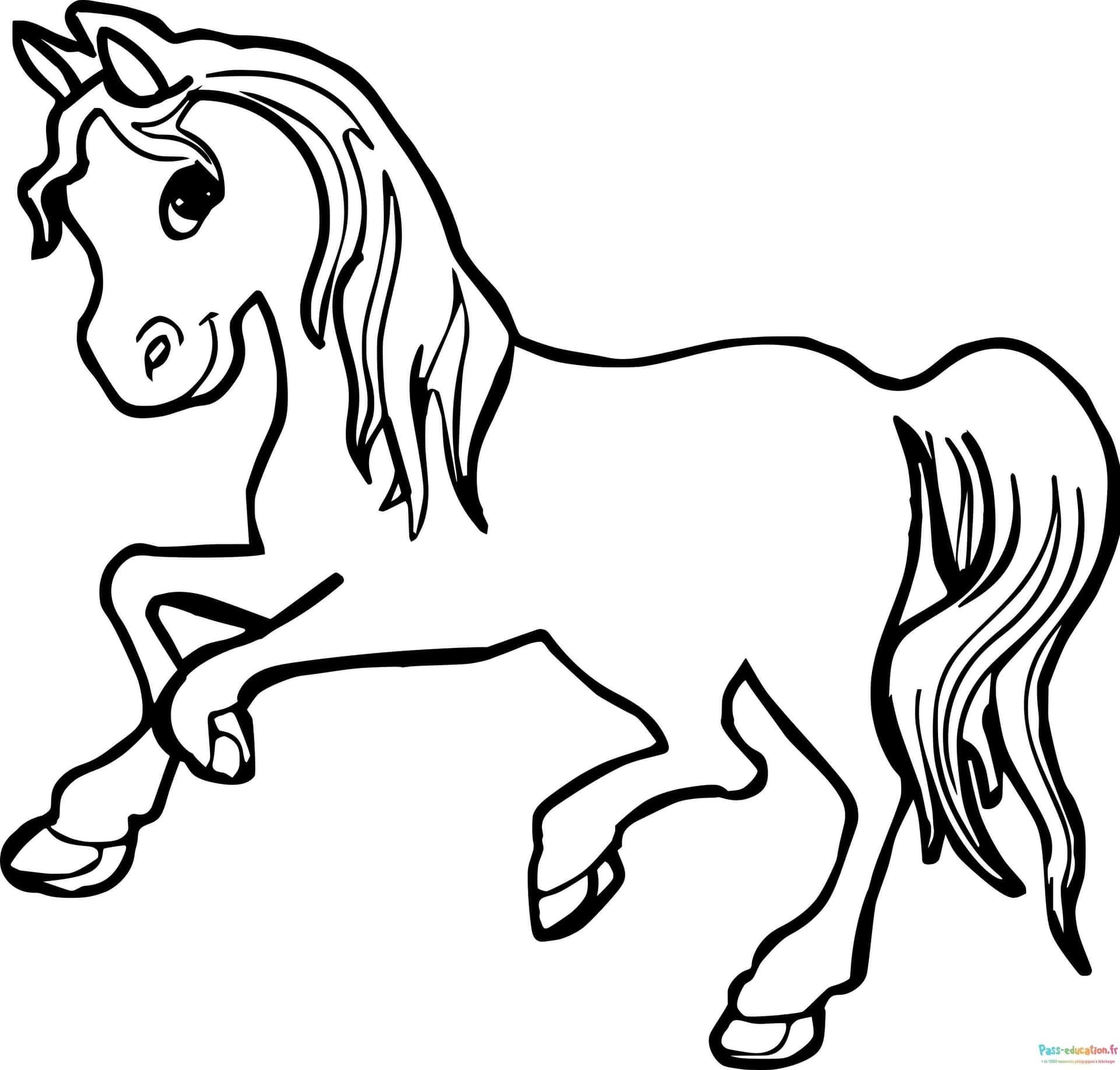 Coloriage Licorne souriante à imprimer et colorier