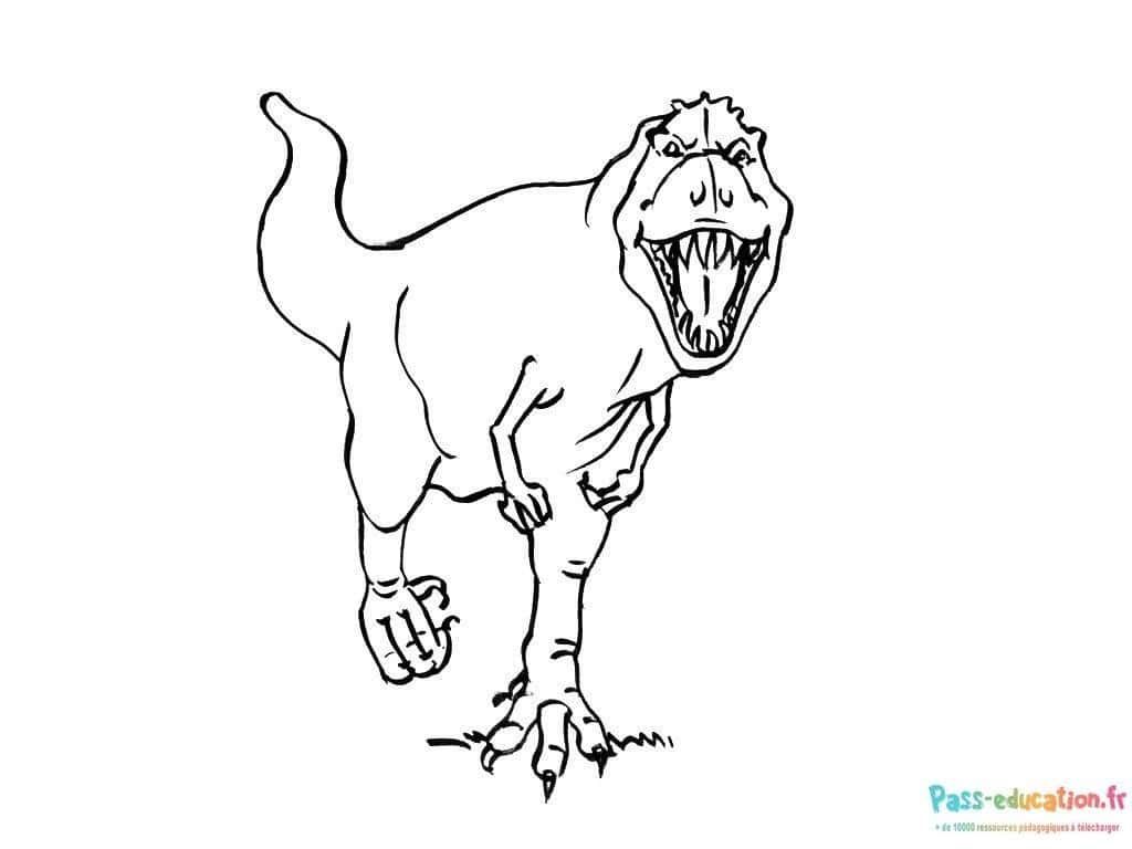 Coloriage Tyrannosaure menaçant à imprimer et colorier