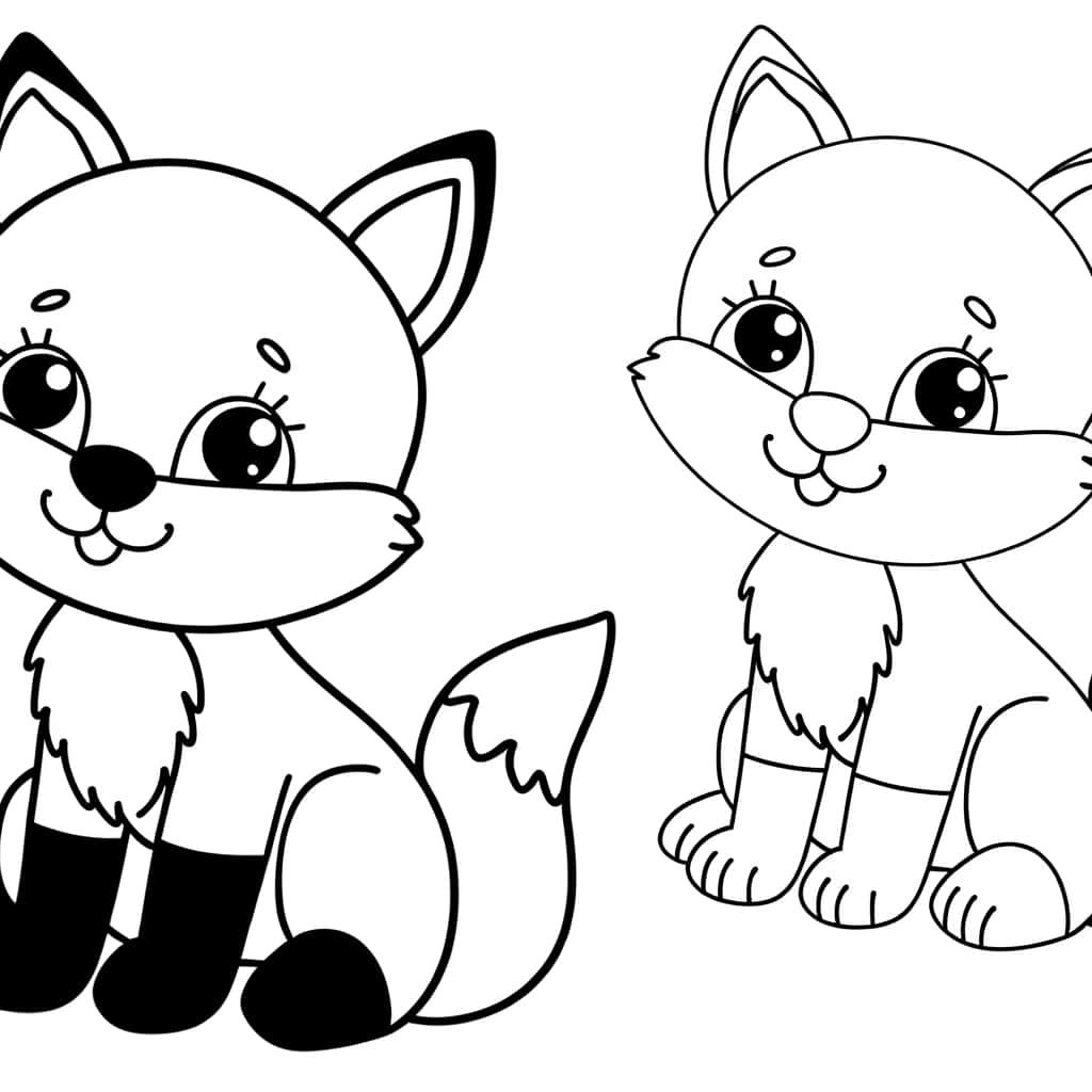 Coloriage Bébé Renard à imprimer et colorier