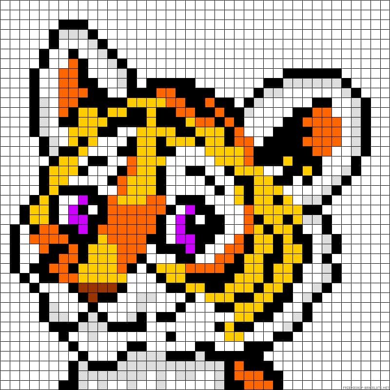 Coloriage Tigre pixelisé à imprimer et colorier
