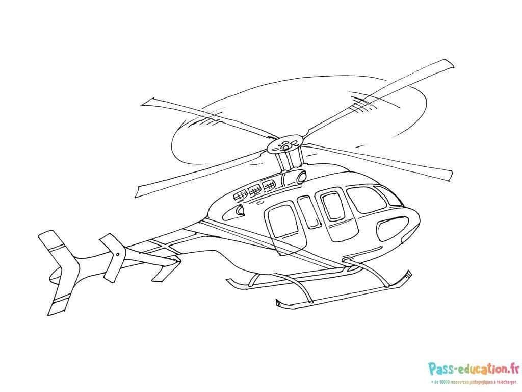 Coloriage Hélicoptère à imprimer et colorier