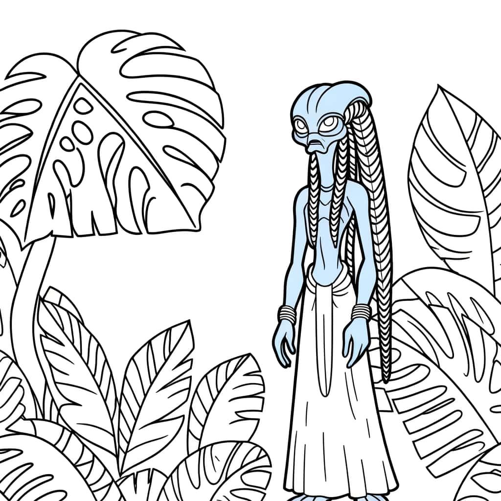 Coloriage Avatar dans la jungle à imprimer et colorier