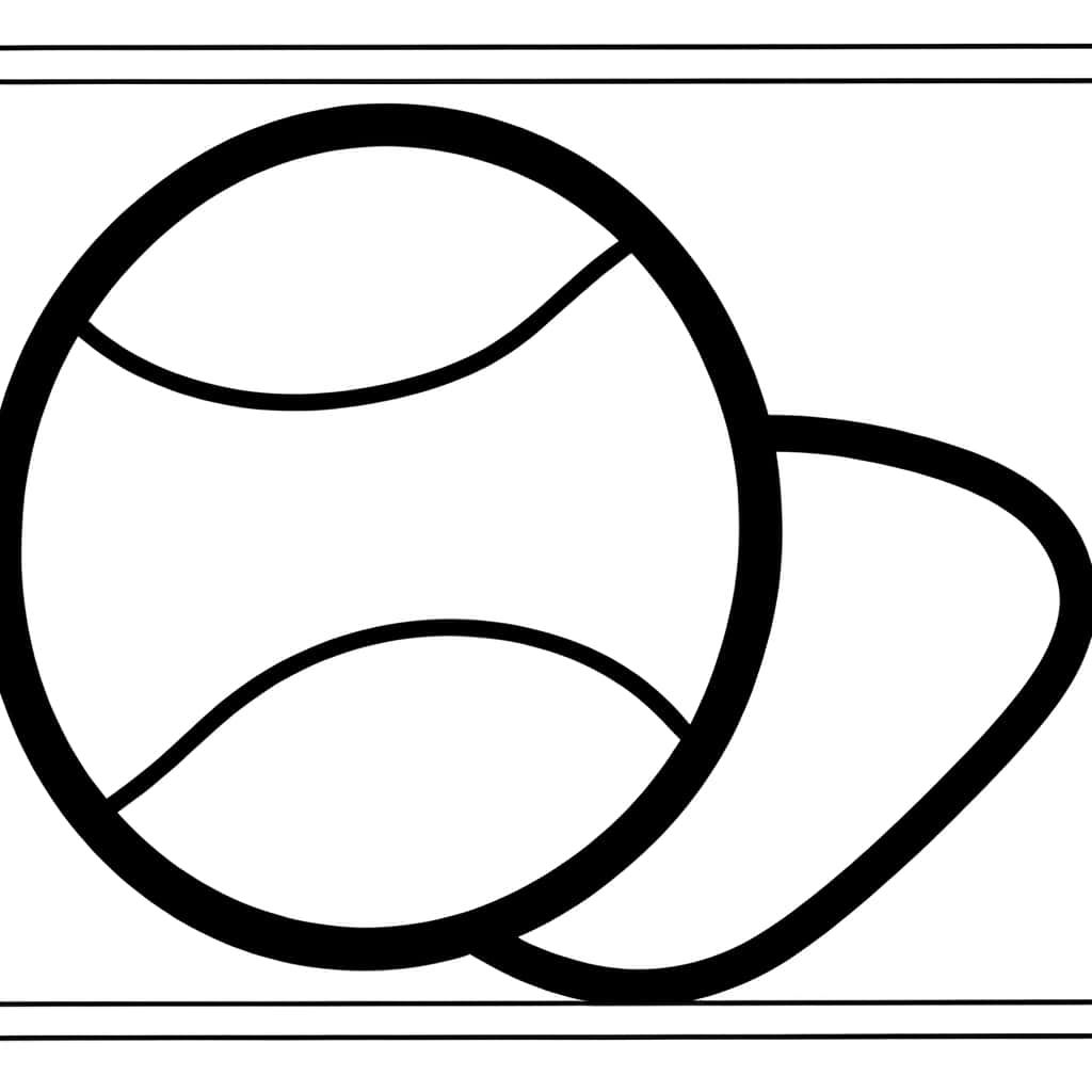 Coloriage Balle de tennis à imprimer et colorier