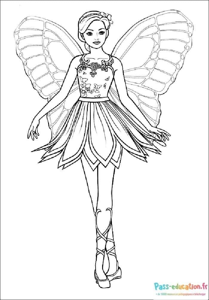Coloriage Fée ballerine à imprimer et colorier