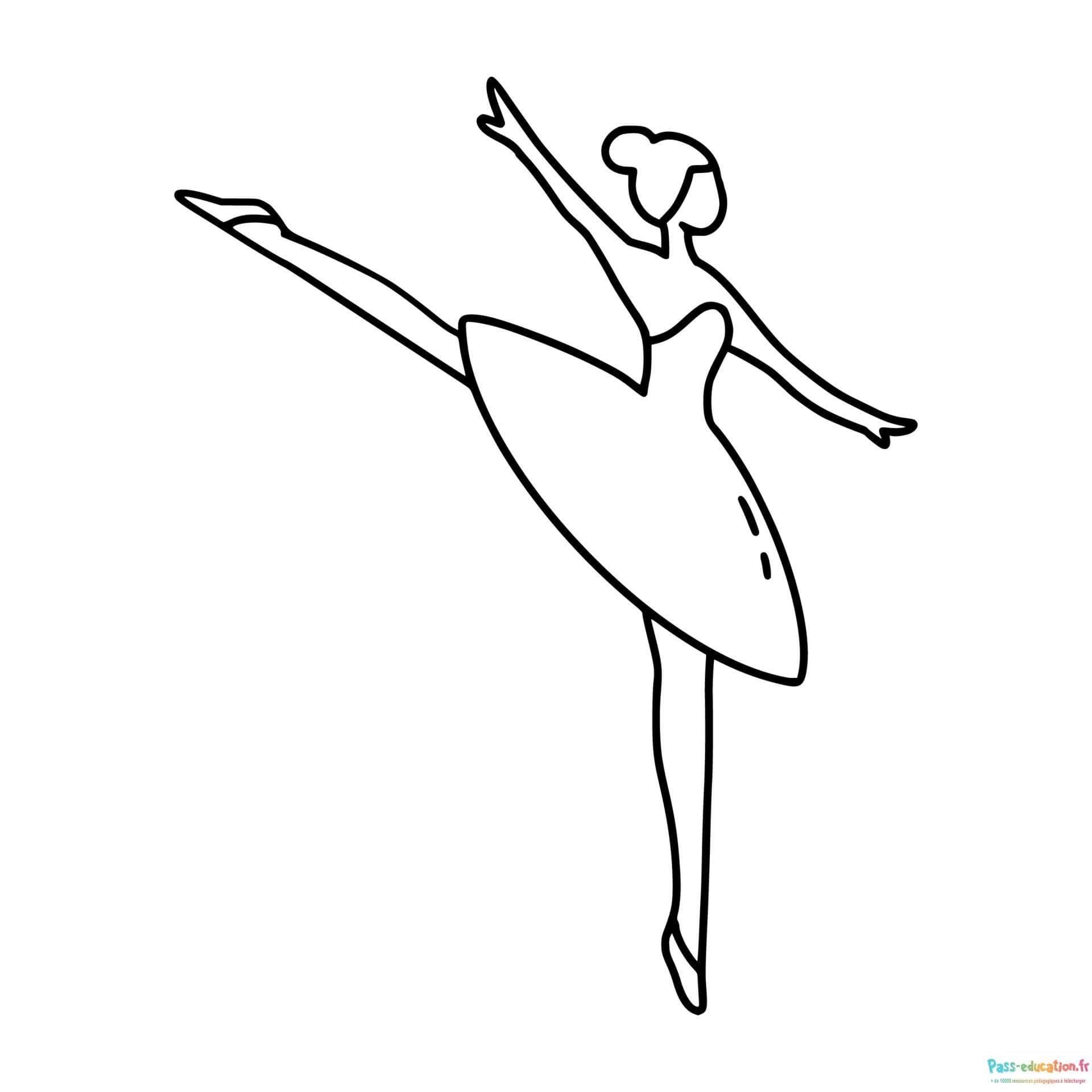 Coloriage Danseuse de ballet à imprimer et colorier