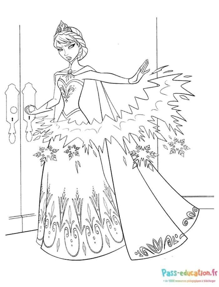 Coloriage Reine des neiges à imprimer et colorier