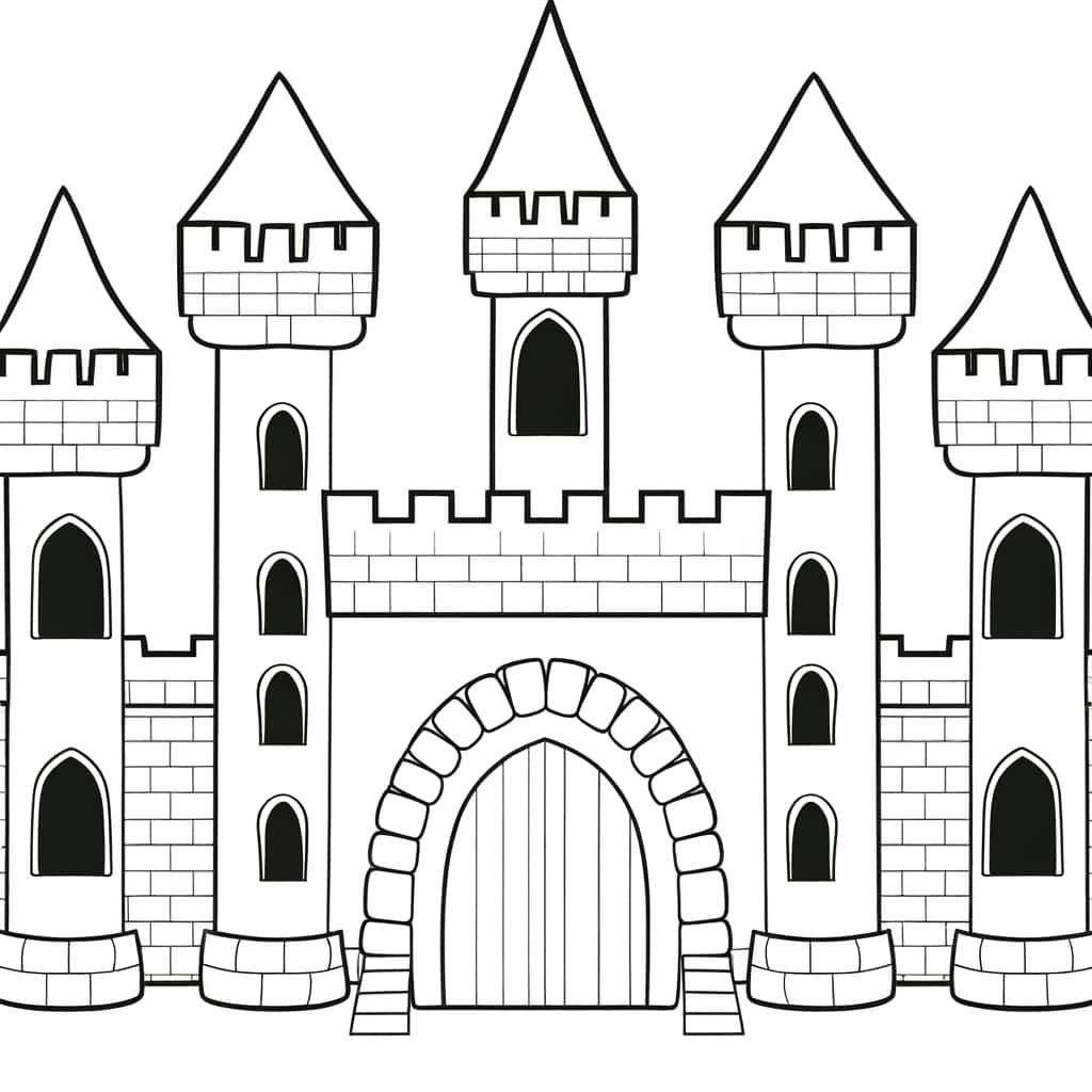 Coloriage Château fort à imprimer et colorier