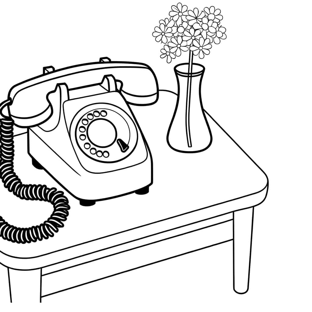 Coloriage Téléphone vintage à imprimer et colorier