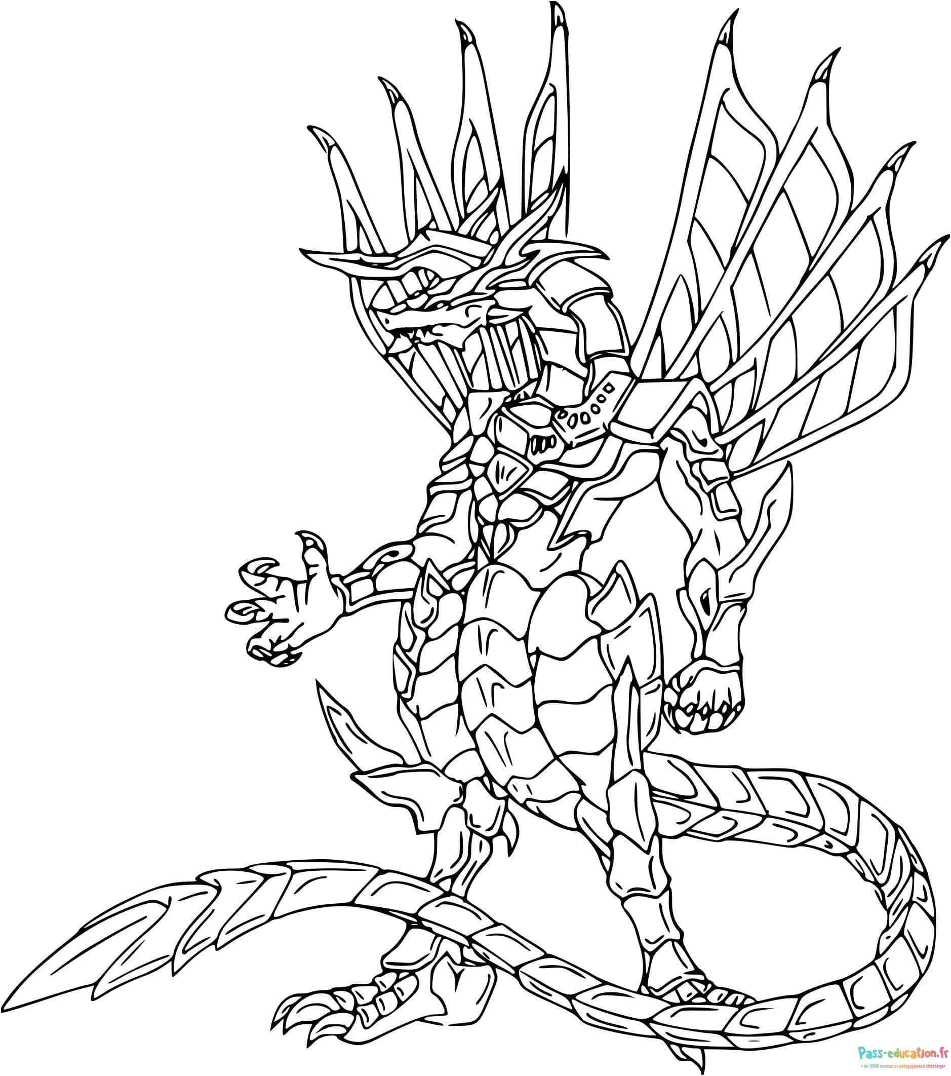 Coloriage Dragon mécanique à imprimer et colorier