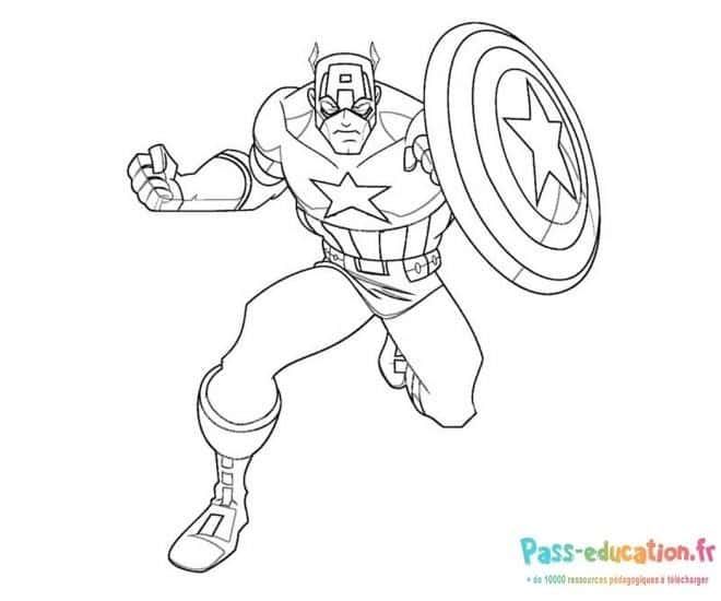 Coloriage Captain America à imprimer et colorier
