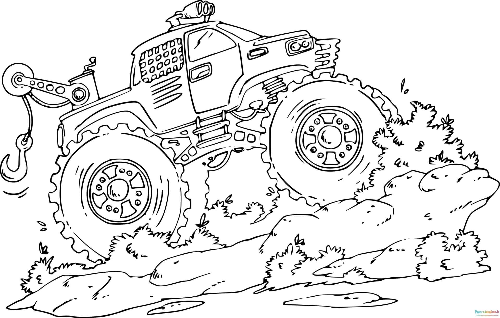 Coloriage Camion Monstre à imprimer et colorier