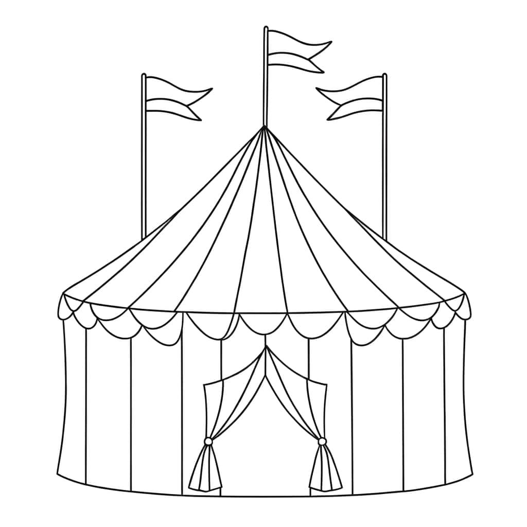 Coloriage Chapiteau de cirque à imprimer et colorier