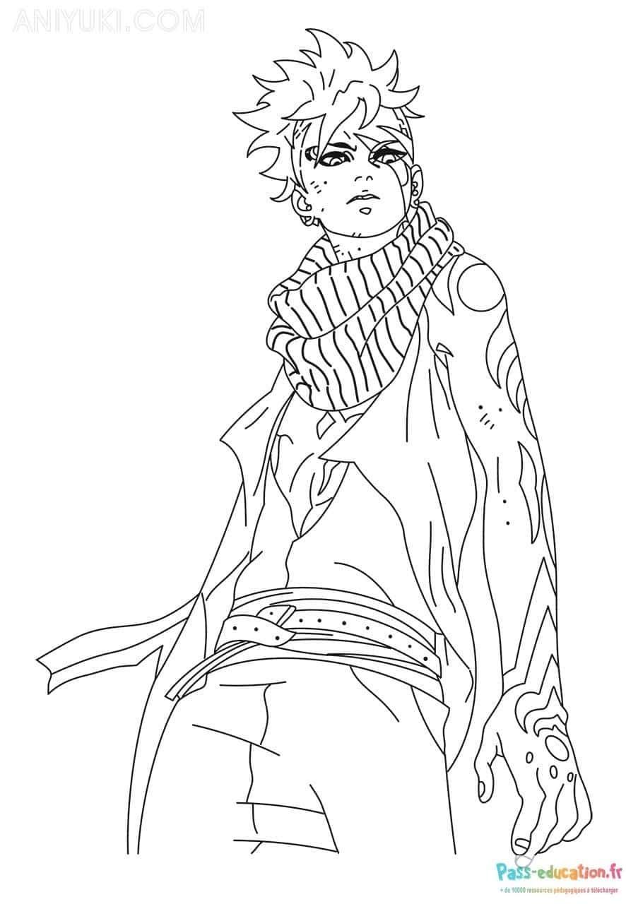 Coloriage Ninja stylé à imprimer et colorier