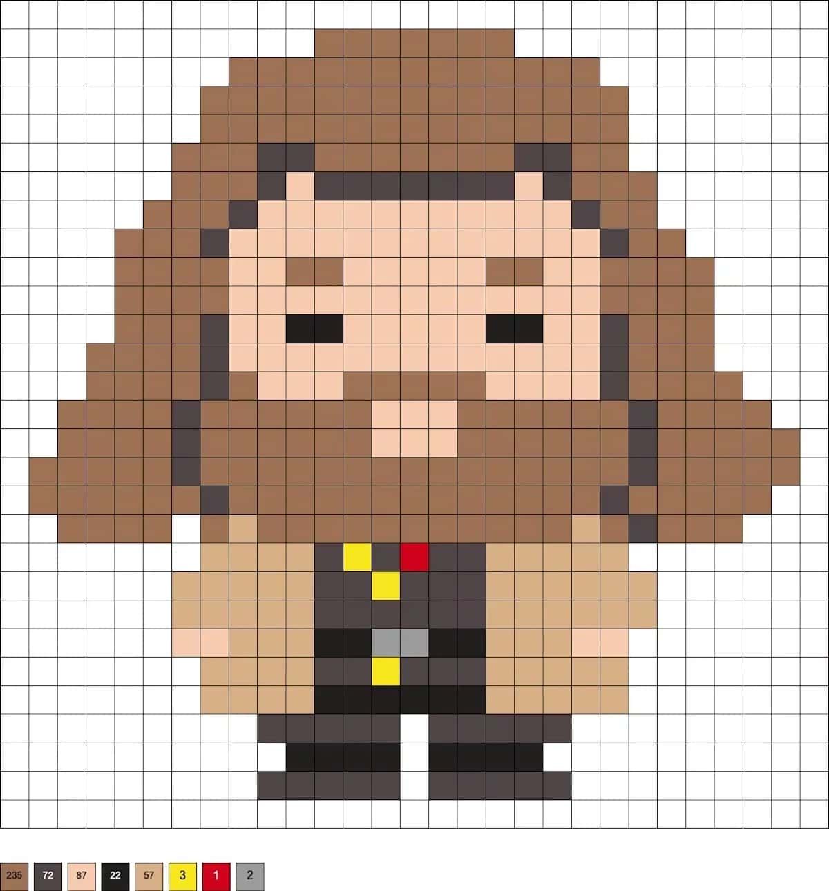 Coloriage Hagrid Pixel Art à imprimer et colorier